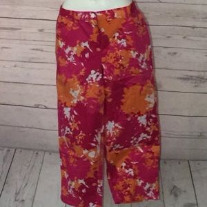 Ruby Rd Hot Pink Bright Orange Capri Pants Size 10